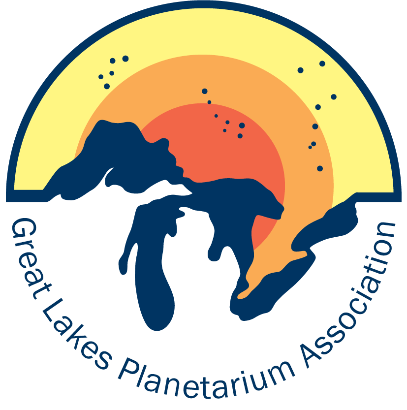 GLPA Logo - A drawing of the Great Lakes region with a setting sun covering Canada, and GLPA spelled out below in a half circle.